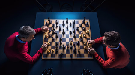 Intense chess match in progressの素材