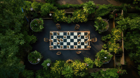 Lush garden chess gameの素材