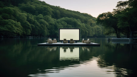 Cinema on tranquil lakeの素材