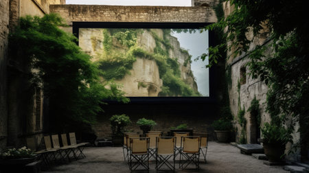 Ancient wall cinema settingの素材
