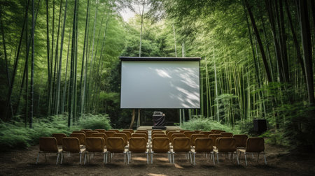 Bamboo forest cinema with diffused sunlightの素材