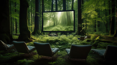 Forest Cinema Trees Frame Screen Ground Blankets Enchantingの素材