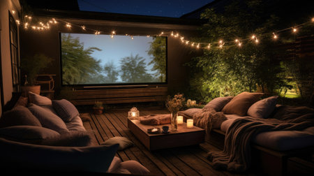 Backyard Cinema Bliss Comfy Bean Bags Twinkling Lightsの素材