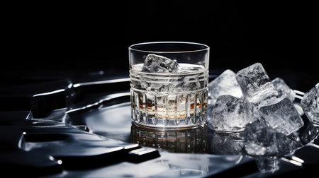 Transparent ice podium perfect for elegant drinkware showcaseの素材