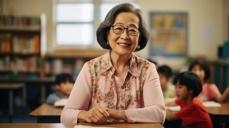 Language arts teacher discussing literature igniting storytelling passion in studentsの素材