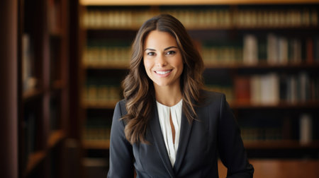 Real estate attorney in law office providing confident guidance in property transactionsの素材