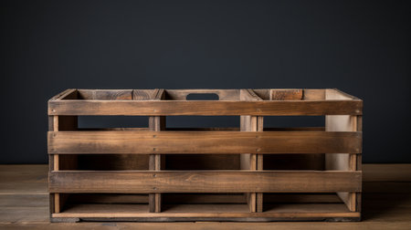 Empty wooden crate dividers for handcrafted item displayの素材