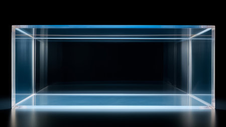 Empty plastic box with soft lighting for stationery displayの素材