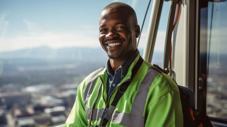 Diligent tramway operator providing unique urban transportationの素材
