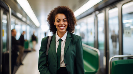 Coordinator in promotional setting passionate about public transitの素材