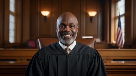 Dedicated judge upholding the law and ensuring fair trialsの素材