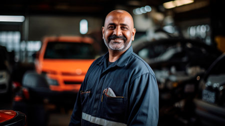 Detailed auto technician well-maintained workshopの素材