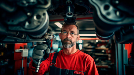 Brake specialist detailed garage backdropの素材