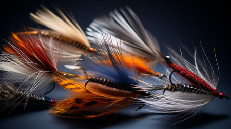 Fly-tyer's expertise with feathers and hooksの素材