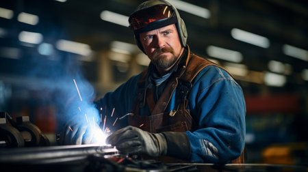 Engaged welder's precision and expertiseの素材