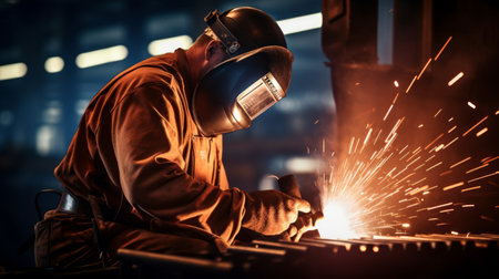 Industrial welding proficiency of a commercial welderの素材