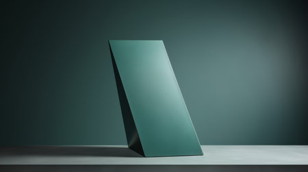 Mockup of a blank green glass stand. 3D renderingの素材