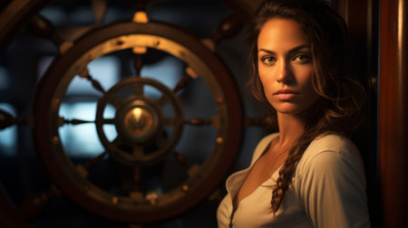 Detail-oriented female captain portraitの素材