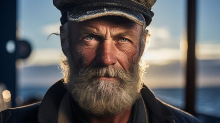 Weathered ship's captain portraitの素材