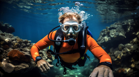 Underwater photographer captures vibrant marine life in crystal-clear watersの素材