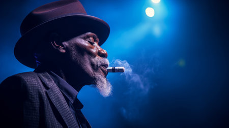 Soulful intensity of blues singerの素材