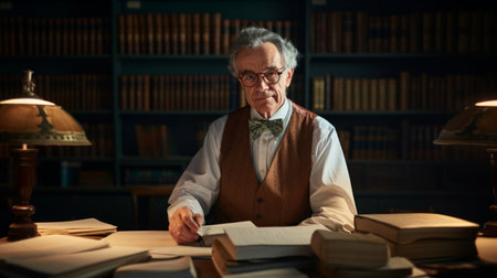 Bibliologist with ancient scrollsの素材