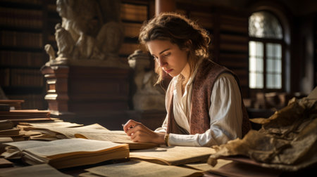 Bibliologist studies ancient scriptの素材