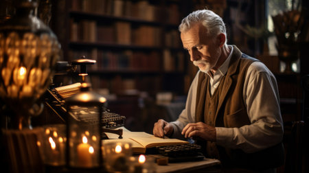 Dedicated bibliologist documents rare manuscriptsの素材