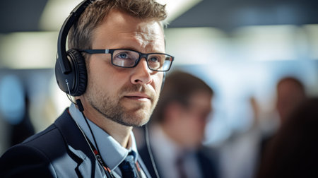 Determined secretary coordinates conference callの素材