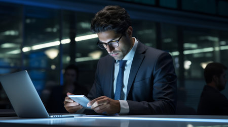 Tech-savvy secretary adapts to various devicesの素材