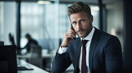 Secretary coordinates conference call with clientsの素材