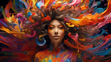 Artist's creativity showcased in energetic huesの素材