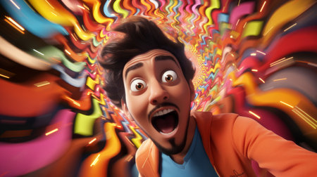 Animator close-up vibrant colors highlight expressionsの素材