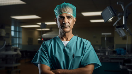 Experienced surgeon expertly positioned hands even lightの素材