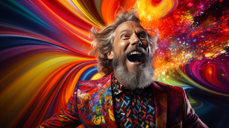 Dynamic entertainer energy vibrant swirling color kaleidoscopeの素材