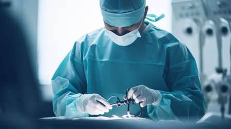 Steady hands of surgeon emphasizing precision sterileの素材