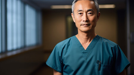 Seasoned medical professional expert hands natural lightの素材
