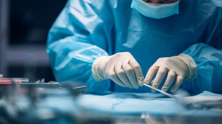 Expertise conveyed through surgeon's precise hands sterileの素材