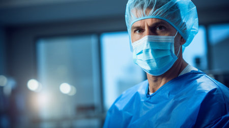 Surgeon focused in clinical environment precision highlightの素材