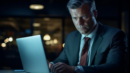 Esteemed political scientist suit and tie election data warm lightingの素材