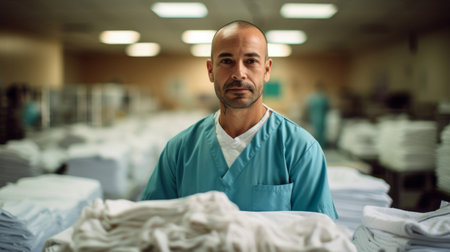 Supervisor in hospital laundry facility ensuring efficient linen sterilizationの素材