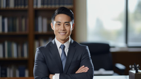 Skilled lawyer genuine respect for law background of legal volumes and docsの素材