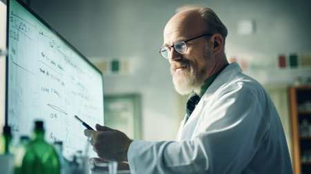 Chemist with whiteboard intellectual rigor advanced tools research hintの素材