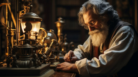 Through intricate devices a philosopher's quest for knowledge pushes boundariesの素材