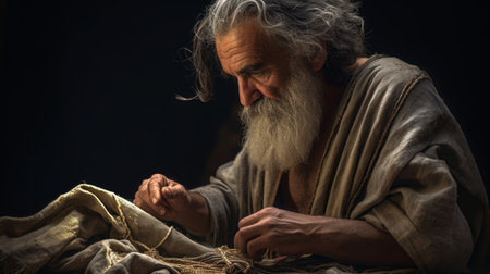 Ideas and cosmos merge under a philosopher's weave crafting the universe's narrativeの素材