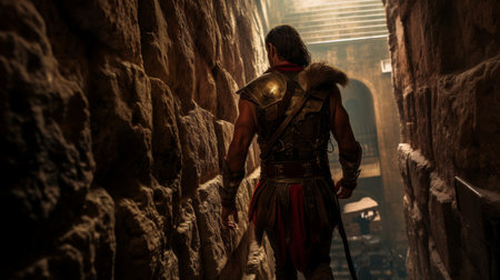 Gladiatorial combatant's escape plan through hidden tunnels beneath the coliseumの素材