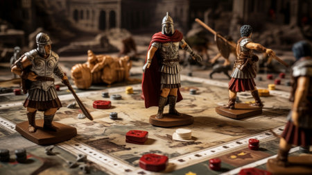 Roman Legionnaires play says amidst ancient battlefield remnantsの素材