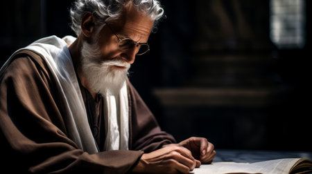 Roman magistrate making legal decisions in heart of courtroomの素材