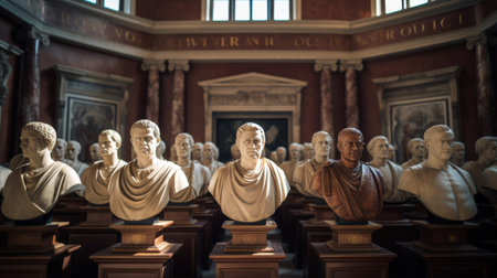 Senate chamber with ancient bustsの素材