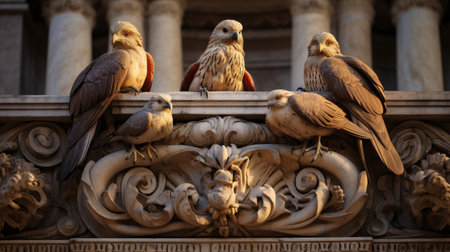 Sacred animals in a Roman temple symbols of protectionの素材